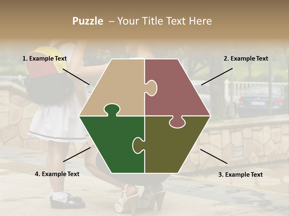 A Woman Kneeling Down Next To A Little Girl PowerPoint Template