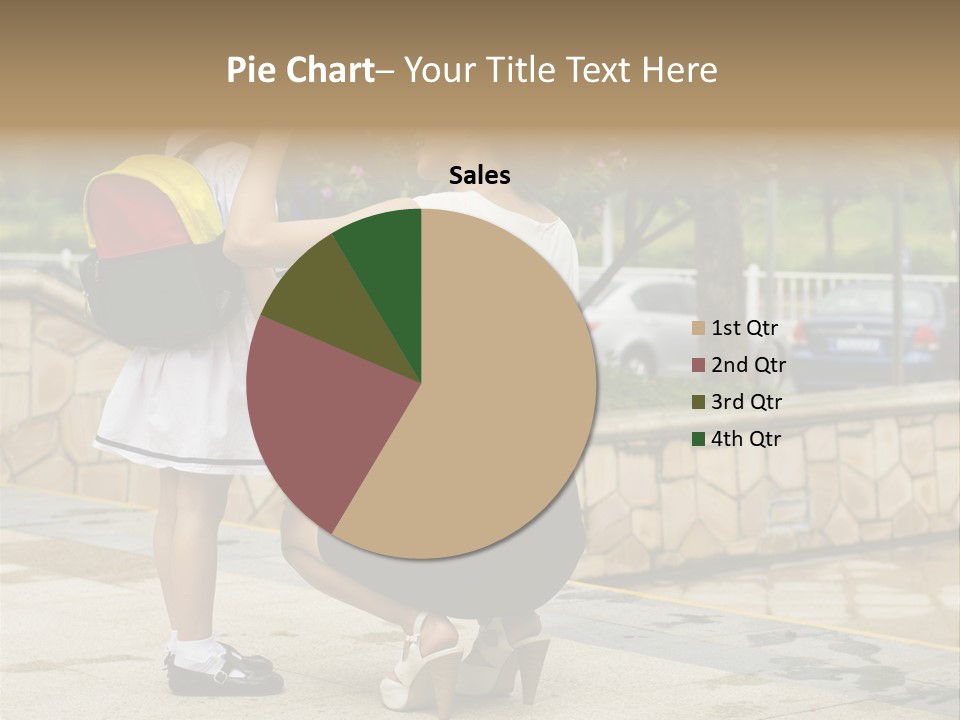 A Woman Kneeling Down Next To A Little Girl PowerPoint Template