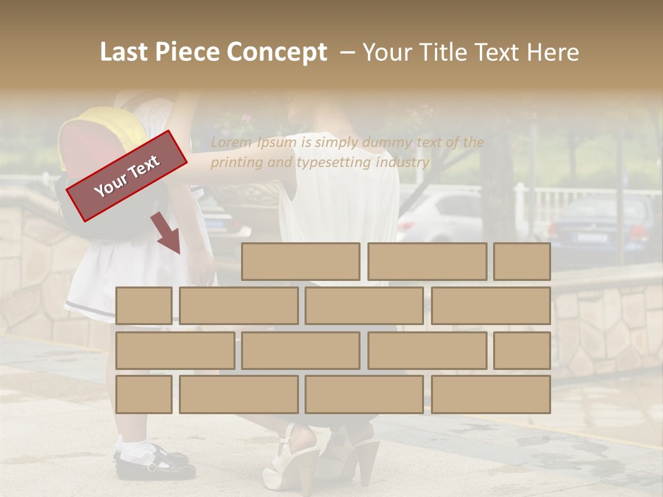 A Woman Kneeling Down Next To A Little Girl PowerPoint Template