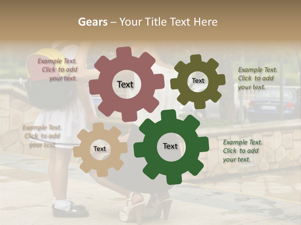 A Woman Kneeling Down Next To A Little Girl PowerPoint Template