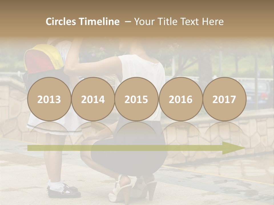 A Woman Kneeling Down Next To A Little Girl PowerPoint Template