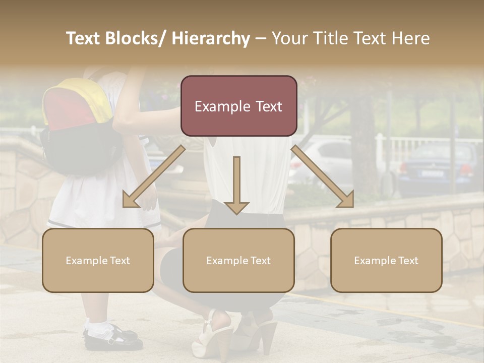 A Woman Kneeling Down Next To A Little Girl PowerPoint Template