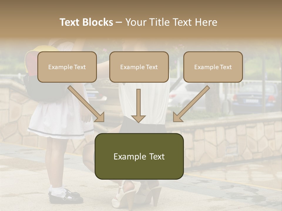 A Woman Kneeling Down Next To A Little Girl PowerPoint Template