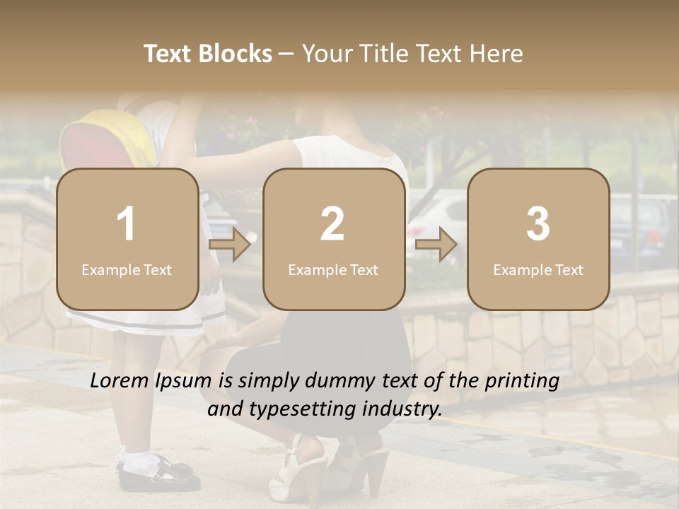 A Woman Kneeling Down Next To A Little Girl PowerPoint Template