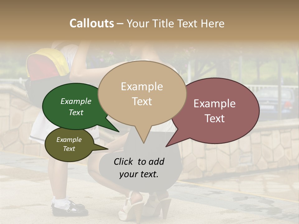 A Woman Kneeling Down Next To A Little Girl PowerPoint Template