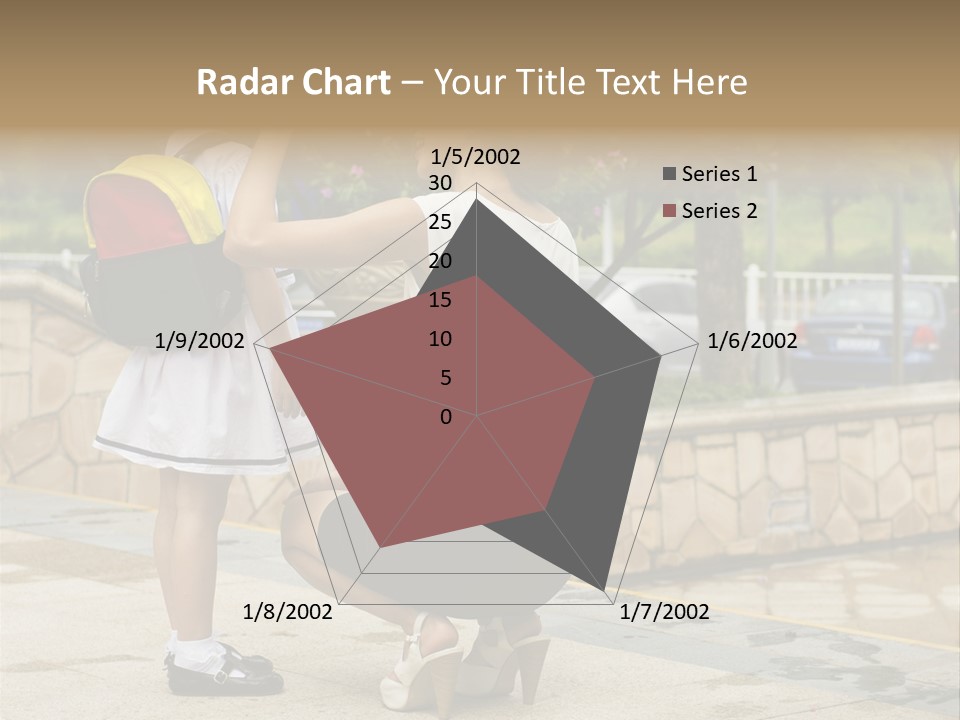A Woman Kneeling Down Next To A Little Girl PowerPoint Template