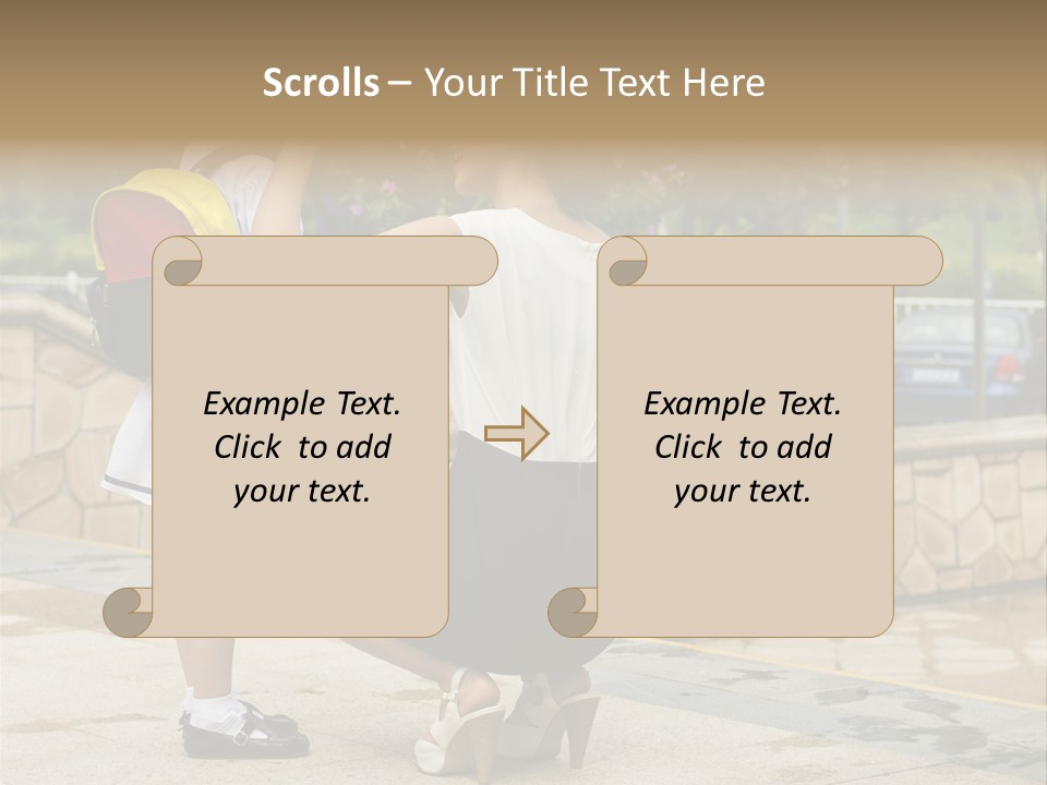 A Woman Kneeling Down Next To A Little Girl PowerPoint Template