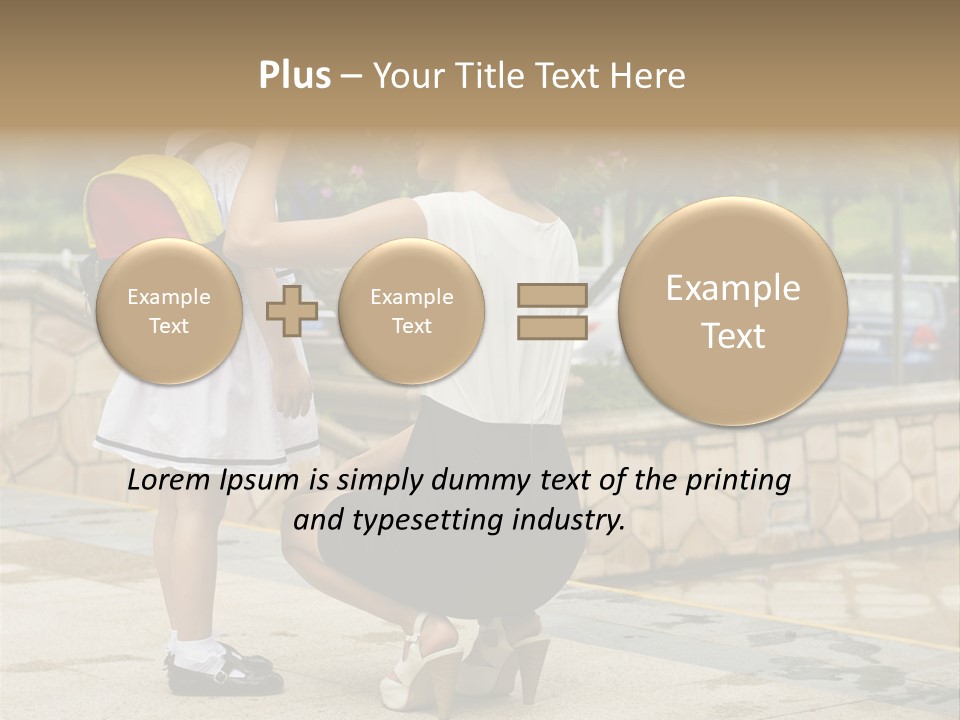 A Woman Kneeling Down Next To A Little Girl PowerPoint Template