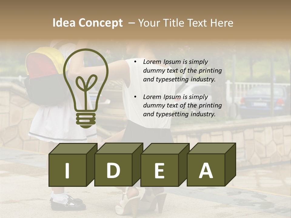 A Woman Kneeling Down Next To A Little Girl PowerPoint Template