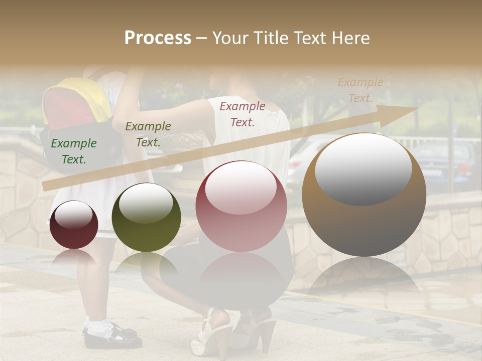 A Woman Kneeling Down Next To A Little Girl PowerPoint Template