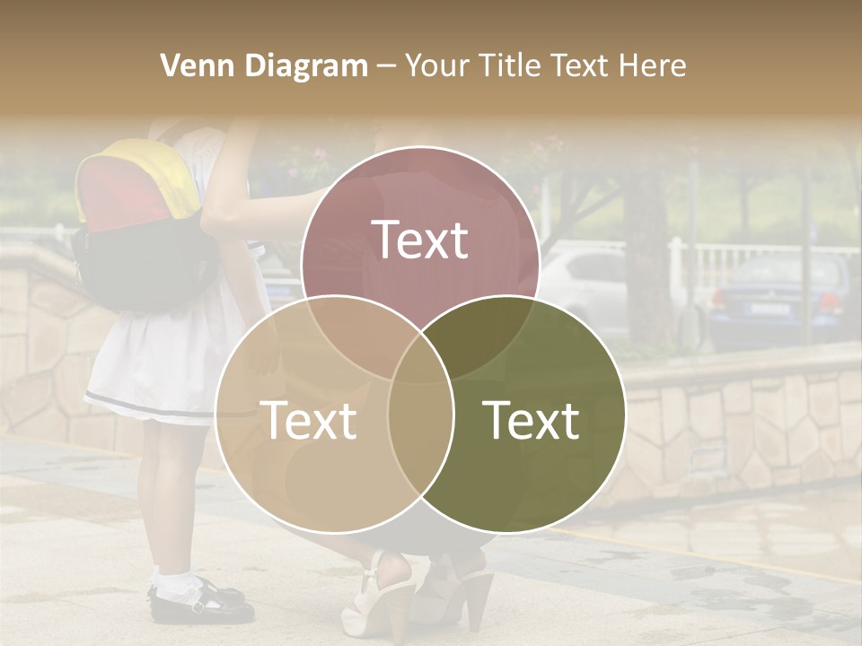 A Woman Kneeling Down Next To A Little Girl PowerPoint Template