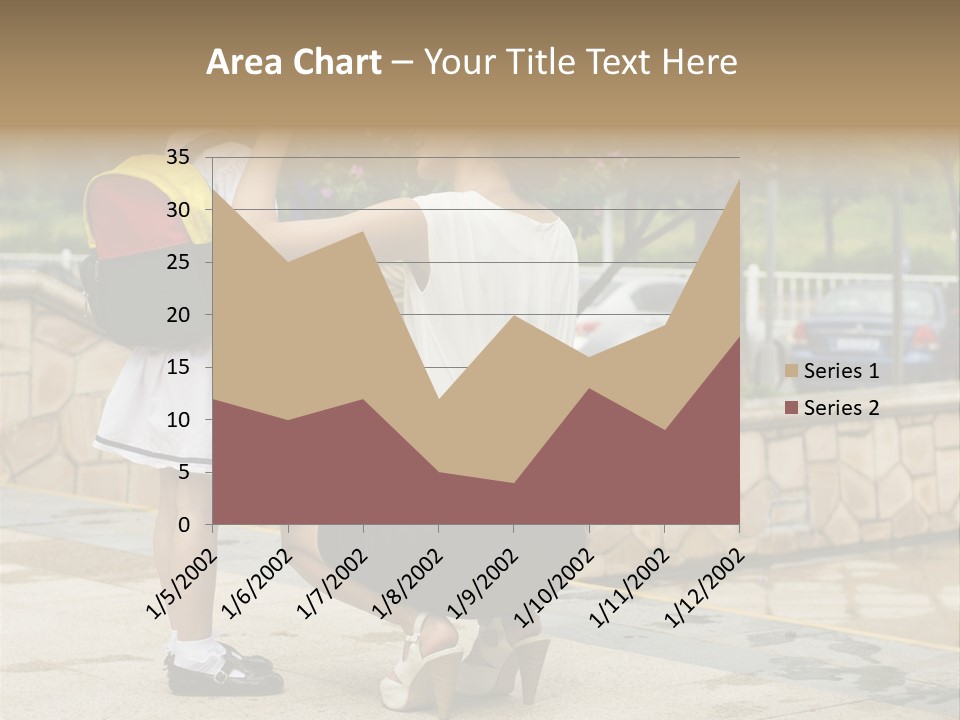 A Woman Kneeling Down Next To A Little Girl PowerPoint Template