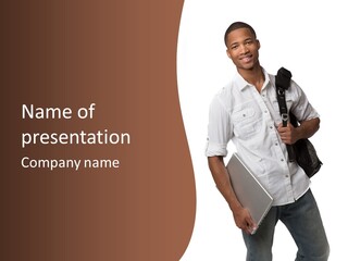 Confident Background Sitting PowerPoint Template