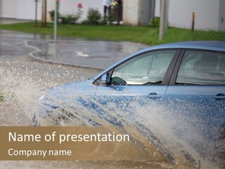 Rain Storm Road PowerPoint Template