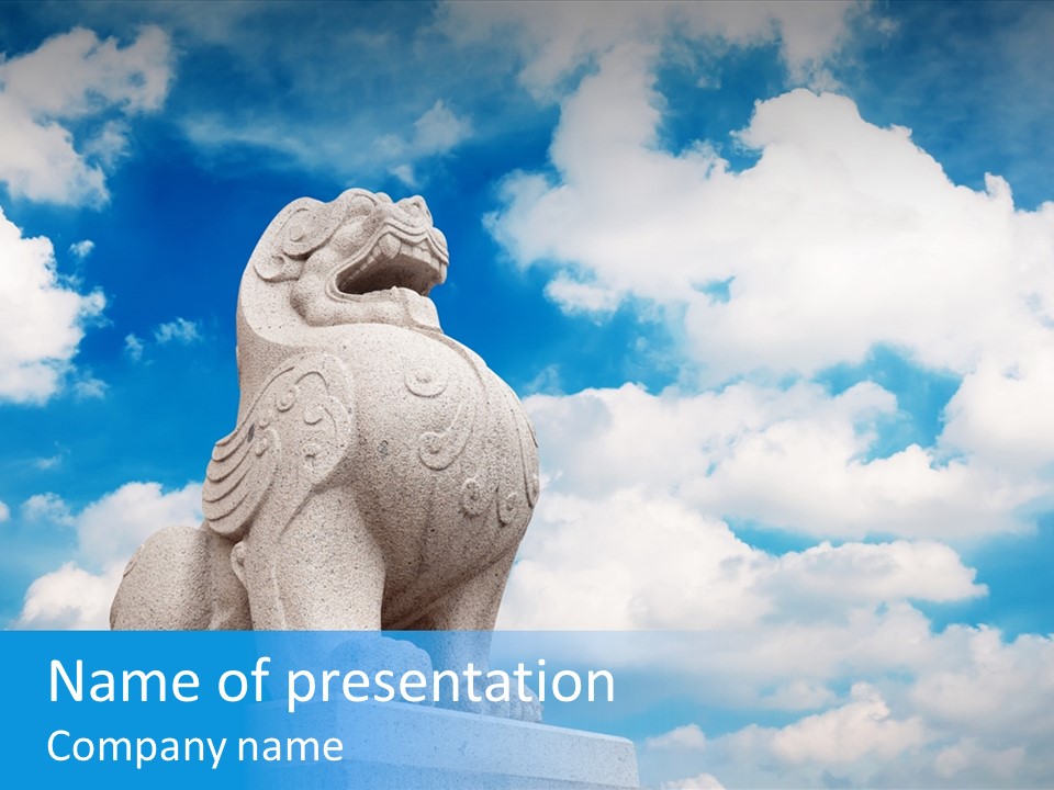 Doorstep Oriental Guardian PowerPoint Template