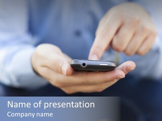 Person Mobile Technology PowerPoint Template