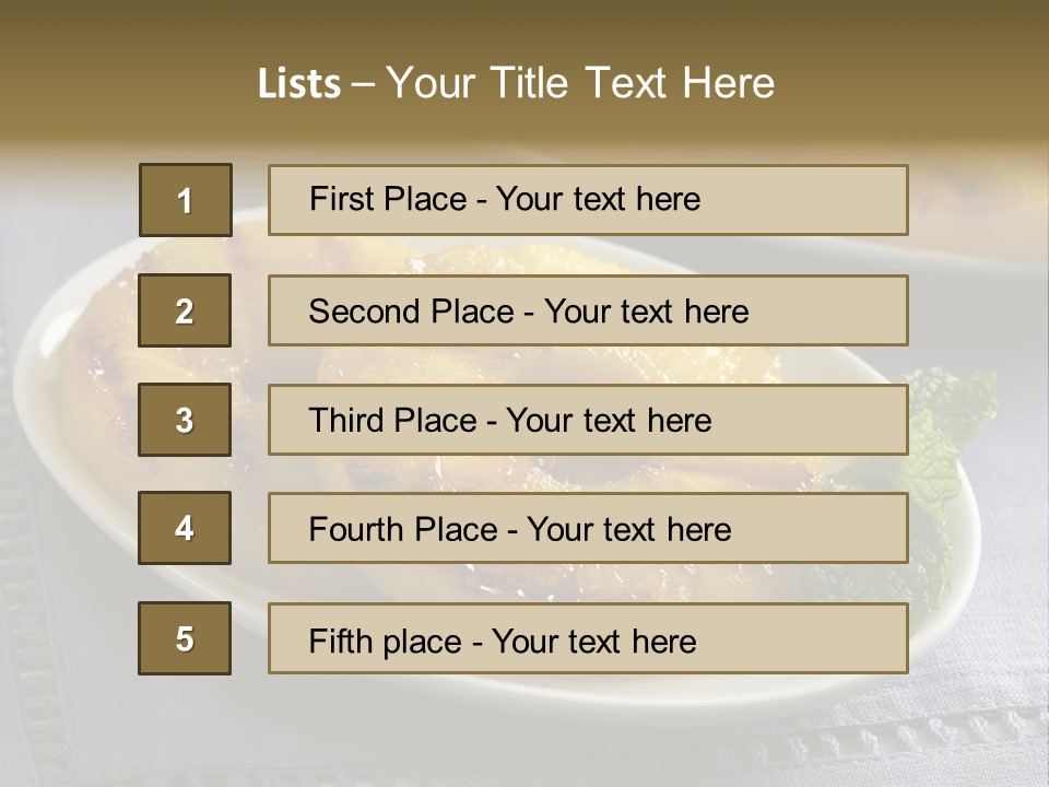 Dessert Food Sample Hawaiian PowerPoint Template
