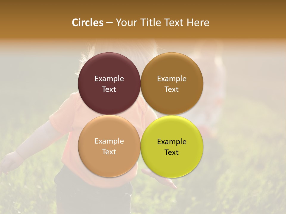 Two Children Are Playing In A Field Of Grass PowerPoint Template