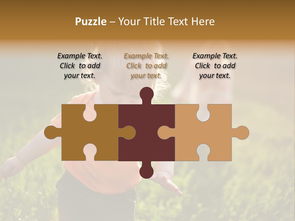 Two Children Are Playing In A Field Of Grass PowerPoint Template