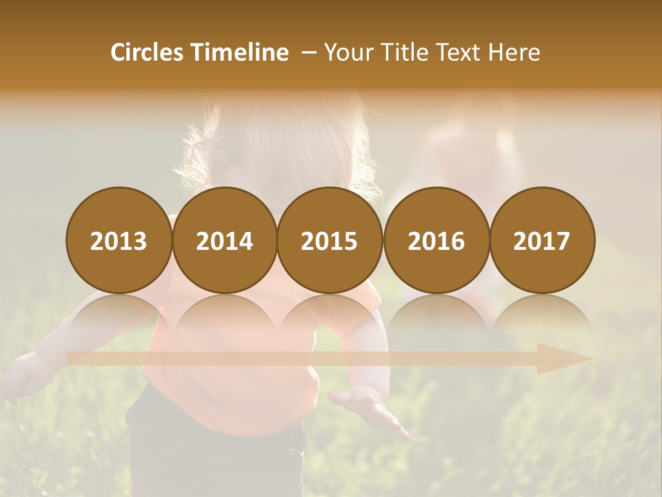 Two Children Are Playing In A Field Of Grass PowerPoint Template