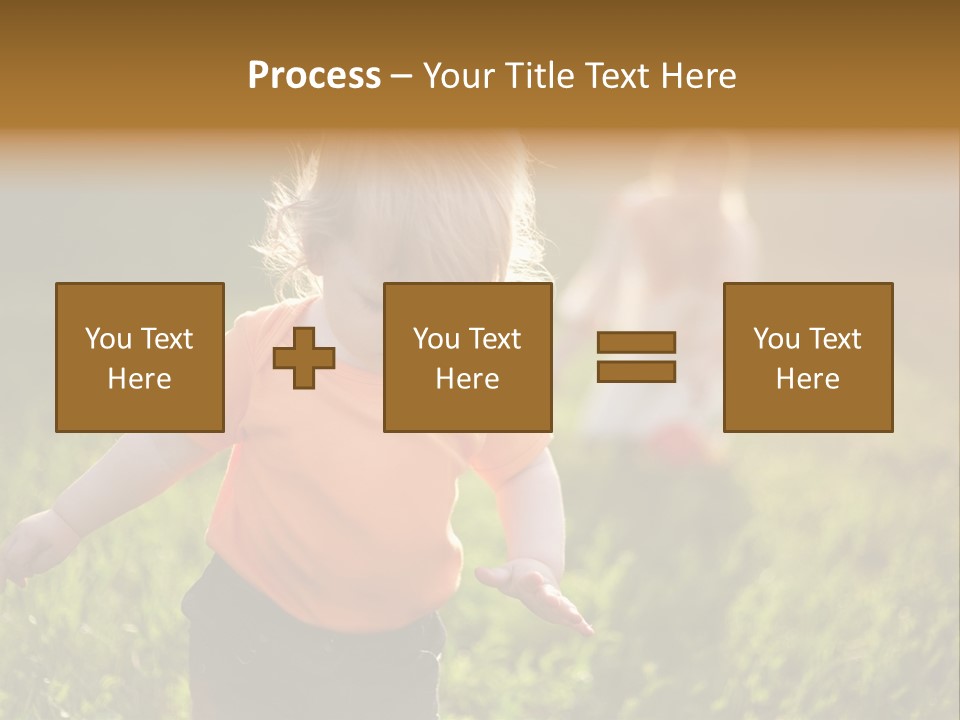 Two Children Are Playing In A Field Of Grass PowerPoint Template