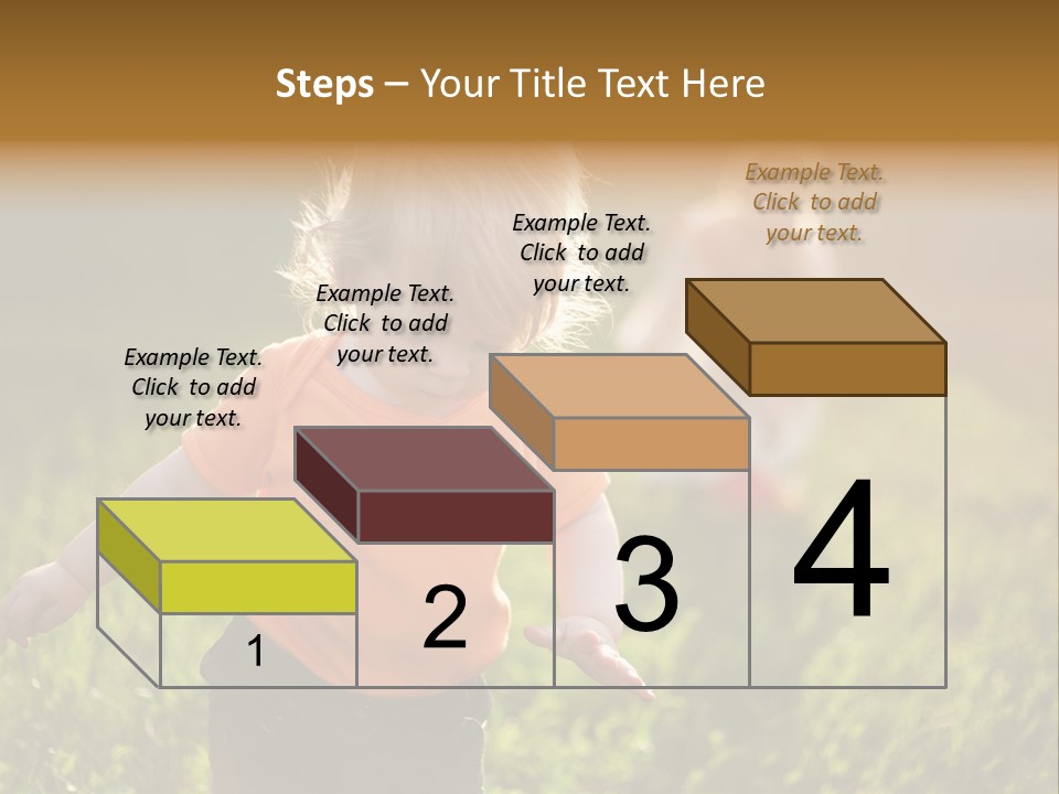 Two Children Are Playing In A Field Of Grass PowerPoint Template