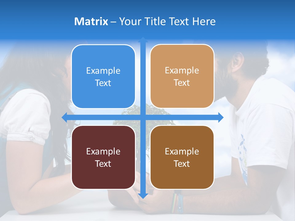 A Man And A Woman Holding A Bonsai Tree PowerPoint Template