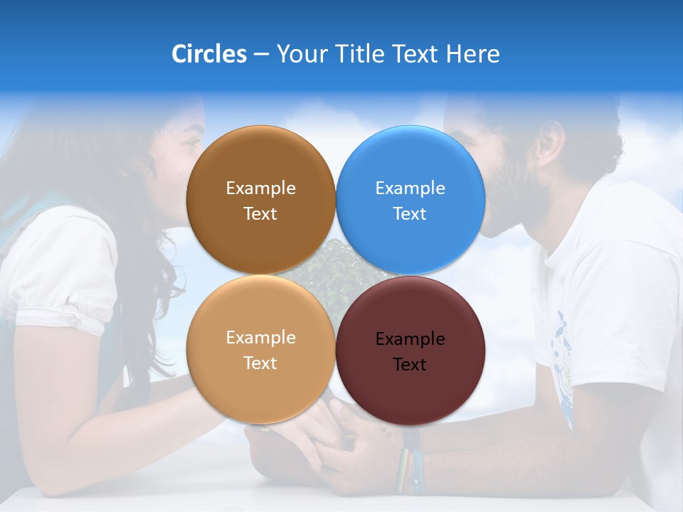 A Man And A Woman Holding A Bonsai Tree PowerPoint Template