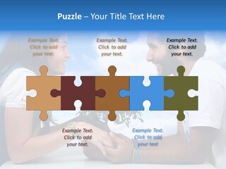 A Man And A Woman Holding A Bonsai Tree PowerPoint Template