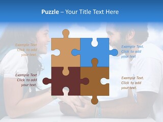 A Man And A Woman Holding A Bonsai Tree PowerPoint Template