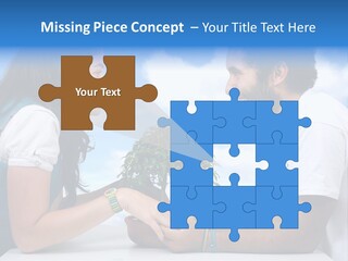 A Man And A Woman Holding A Bonsai Tree PowerPoint Template