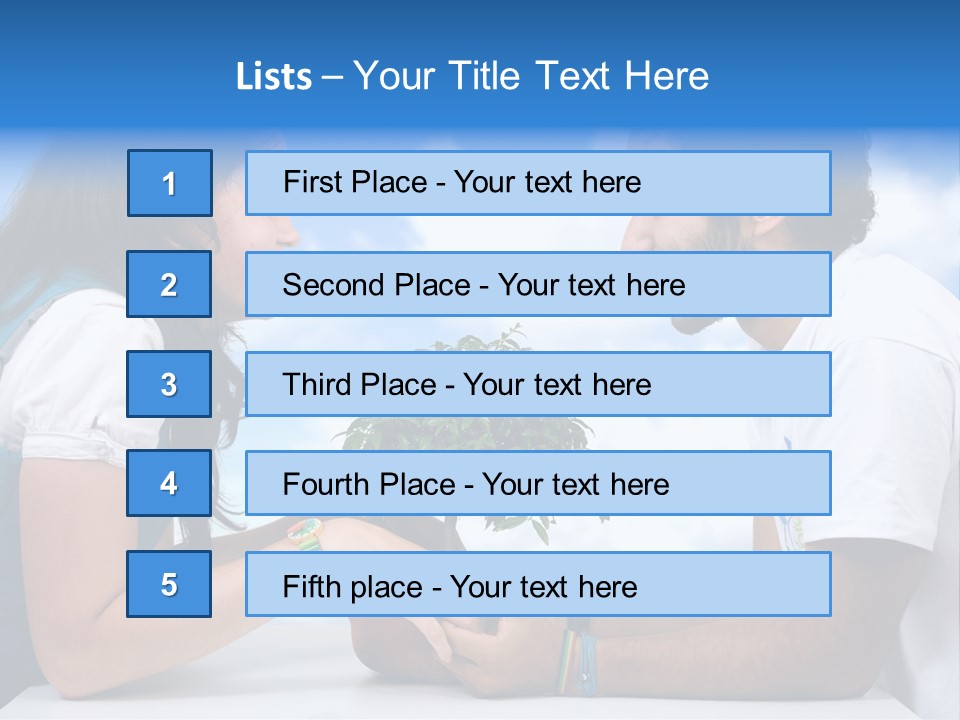 A Man And A Woman Holding A Bonsai Tree PowerPoint Template