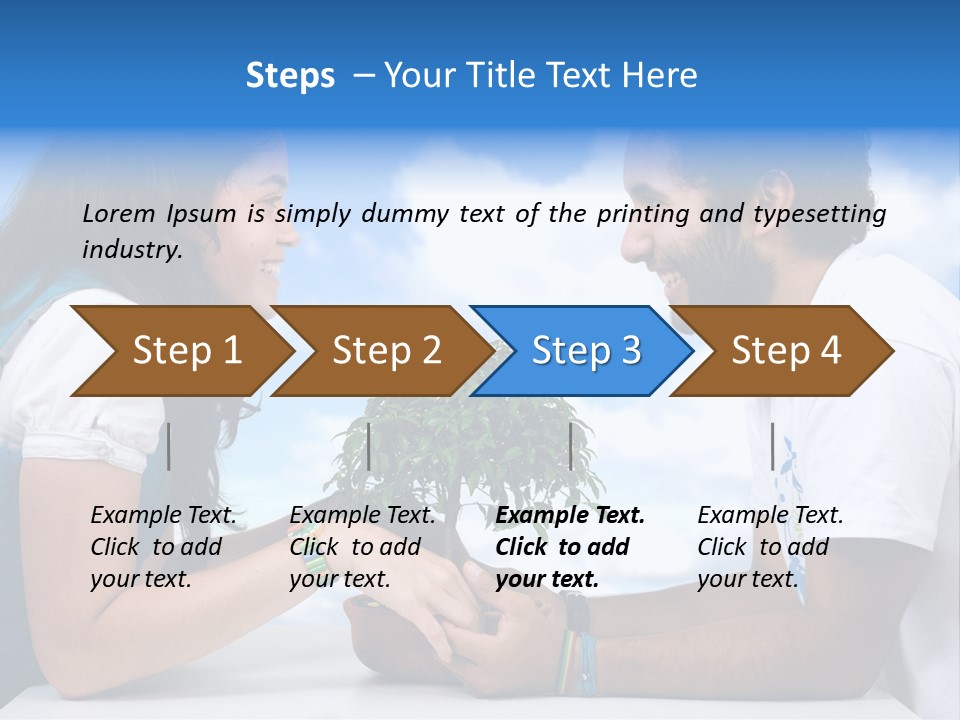A Man And A Woman Holding A Bonsai Tree PowerPoint Template