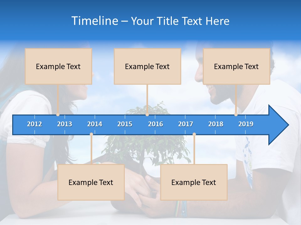 A Man And A Woman Holding A Bonsai Tree PowerPoint Template
