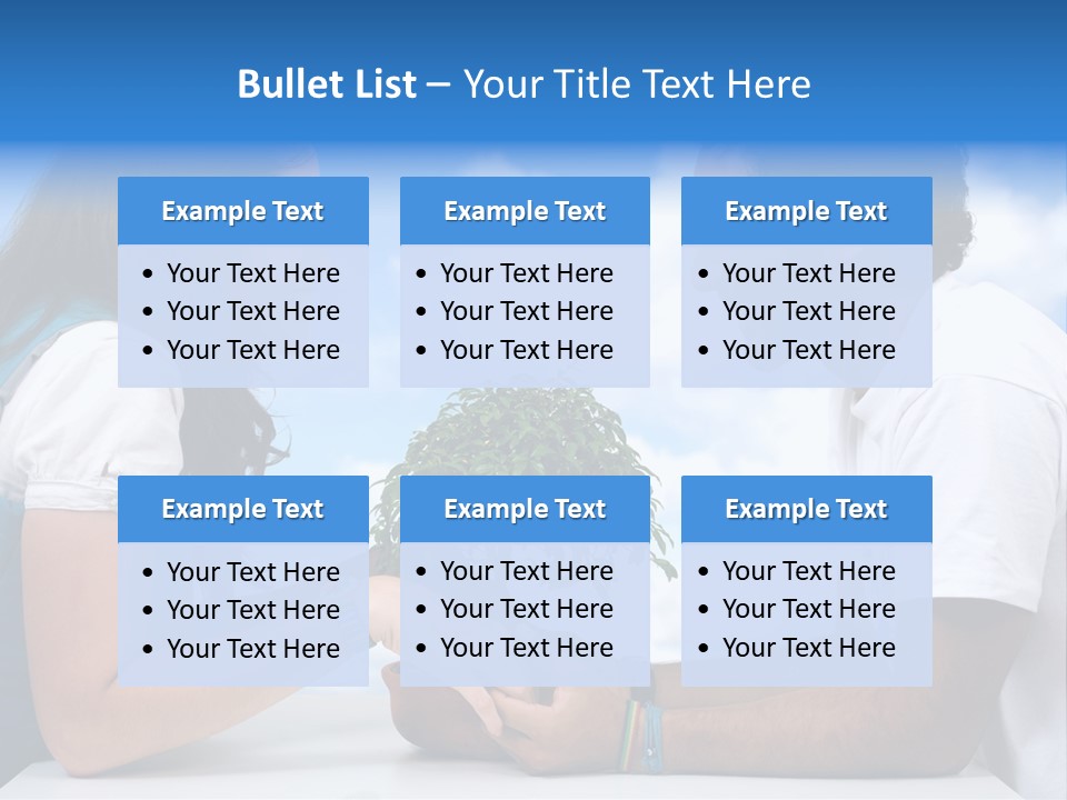 A Man And A Woman Holding A Bonsai Tree PowerPoint Template