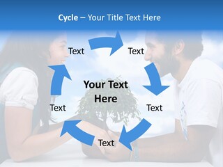 A Man And A Woman Holding A Bonsai Tree PowerPoint Template