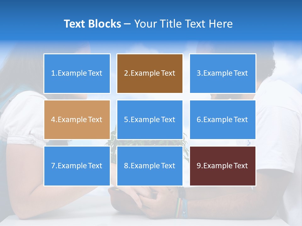 A Man And A Woman Holding A Bonsai Tree PowerPoint Template