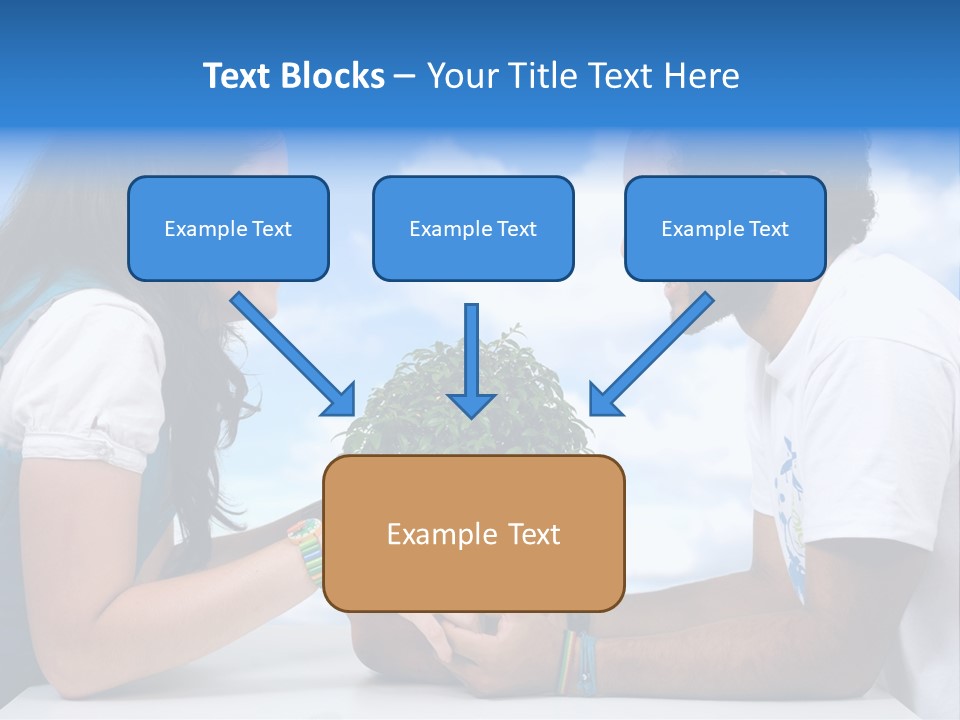 A Man And A Woman Holding A Bonsai Tree PowerPoint Template