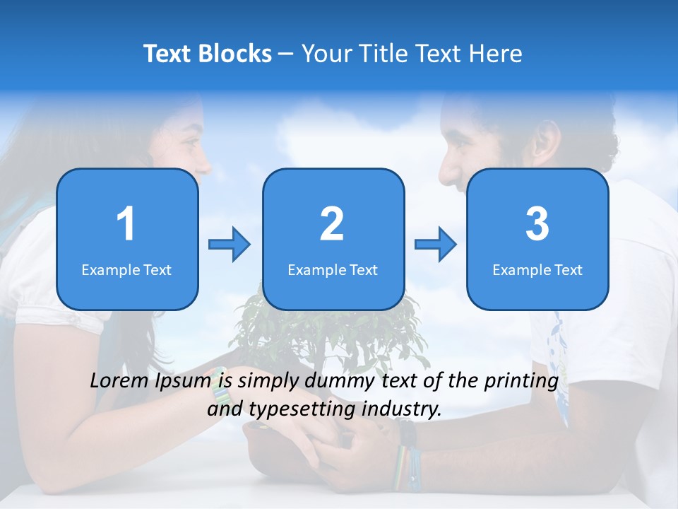 A Man And A Woman Holding A Bonsai Tree PowerPoint Template