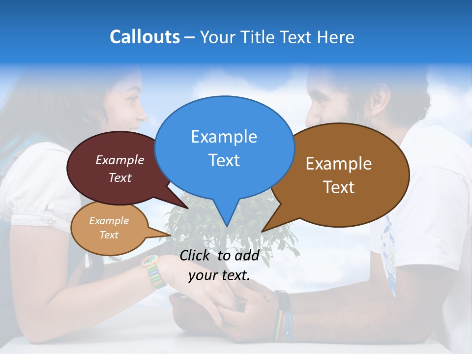 A Man And A Woman Holding A Bonsai Tree PowerPoint Template