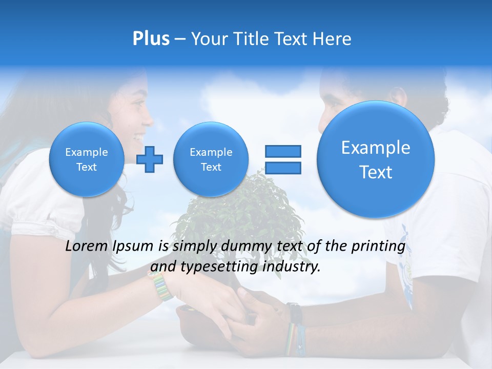 A Man And A Woman Holding A Bonsai Tree PowerPoint Template