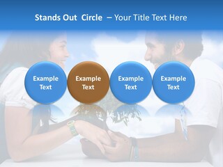 A Man And A Woman Holding A Bonsai Tree PowerPoint Template