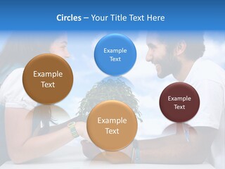 A Man And A Woman Holding A Bonsai Tree PowerPoint Template