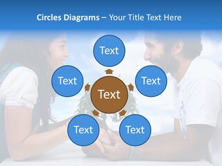 A Man And A Woman Holding A Bonsai Tree PowerPoint Template