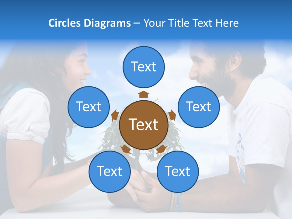 A Man And A Woman Holding A Bonsai Tree PowerPoint Template