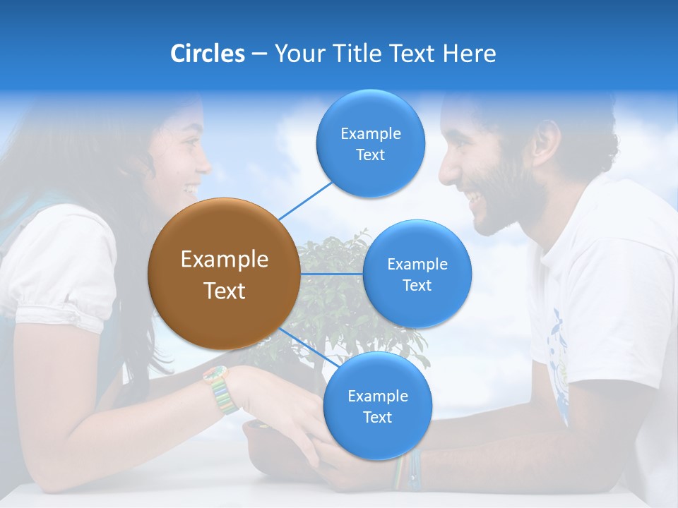 A Man And A Woman Holding A Bonsai Tree PowerPoint Template