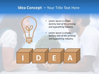 A Man And A Woman Holding A Bonsai Tree PowerPoint Template