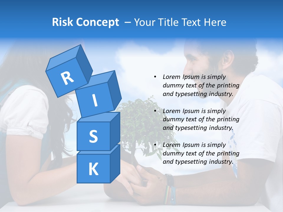 A Man And A Woman Holding A Bonsai Tree PowerPoint Template