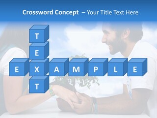 A Man And A Woman Holding A Bonsai Tree PowerPoint Template