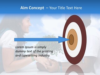 A Man And A Woman Holding A Bonsai Tree PowerPoint Template